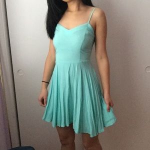 mint spaghetti strap skater dress